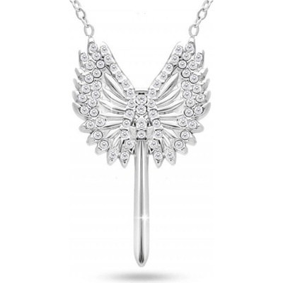 Biju Řetízek z chirurgické oceli s přívěskem, anděl vyskládaný zirkony 3001779