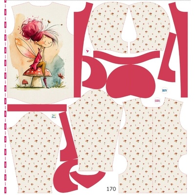 Takoy Panel se střihem 170 dětská softshellová bunda víla Mia - Jarní softshell-NS-29554