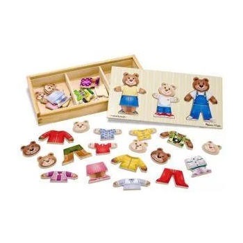 Melissa & Doug Дървен пъзел - Семейство мечeта с дрехи - 13770 - Melissa and Doug, 000772137706
