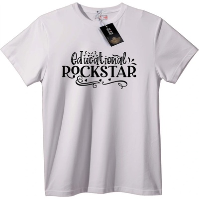 NOONEBRAND Тениска Образователен рок звезда - 6XL, White