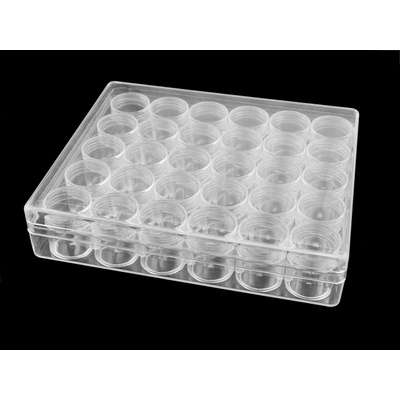 Plastový box / zásobník 30 šroubovacích dóziček Varianta: transparent, Balení: 1 ks 53007/131920/246473