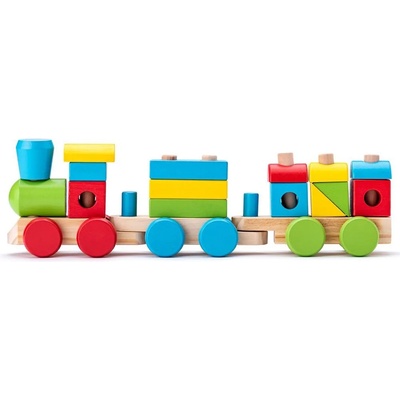 Woodyland - Дървен цветен дидактически влак