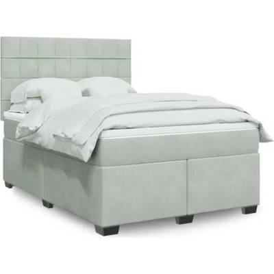 vidaXL 11461.3290954 Boxspring postel s matrací světle šedá samet