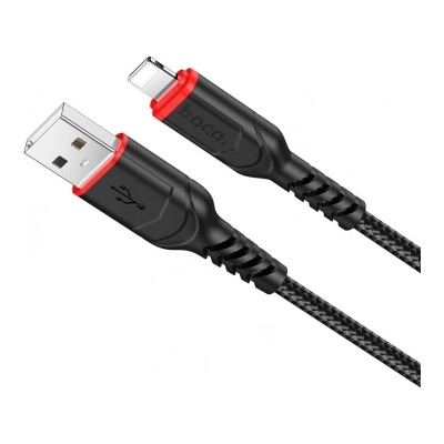 hoco. Плетен кабел Hoco X59 Victory USB-A to Lightning Cable, 18W, 2A, 1 метър, Черен (X59 Victory A-L)