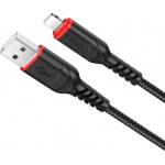 hoco. Плетен кабел Hoco X59 Victory USB-A to Lightning Cable, 18W, 2A, 1 метър, Черен (X59 Victory A-L)