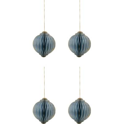 House Doctor Papierové vianočné ozdoby Alsta Light Blue Ø 10 cm – set 4 ks