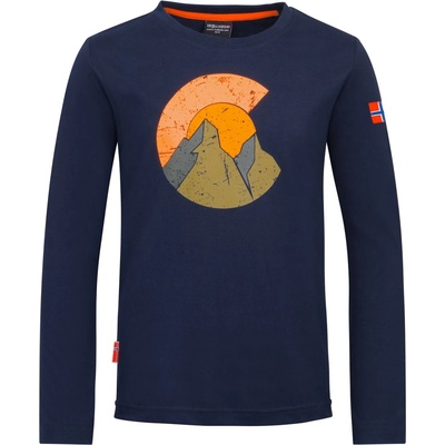Trollkids Детска блуза с дълъг ръкав Trollkids Kid's Halsafjord Longsleeve Longsleeve - Navy - размер 128 (EU) (704-5821-0615)