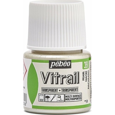 Pébéo Nevypaľovacia farba na sklo Vitrail 45 ml 39 Pearl