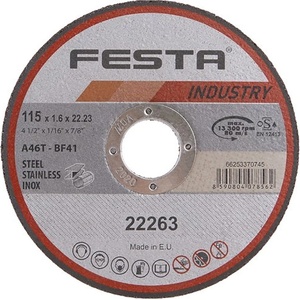 FESTA Диск за рязане INDUSTRY за метал 115x1.6x22.2 мм 22263.01 (22263.01)