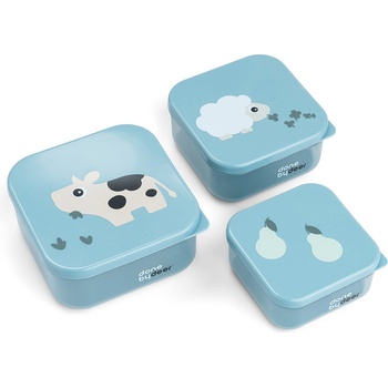 Done by Deer Tiny Farm Кутии за закуски, сини, 3 бр (1256872)