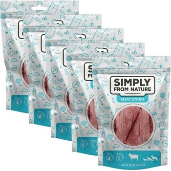 SIMPLY FROM NATURE Meat Strips Baranie stripsy s ryžou pre psov 5x 80 g