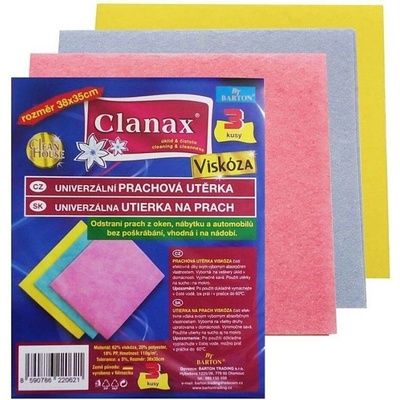Clanax utěrka prachovka 34 x 38 cm viskoza 3 ks