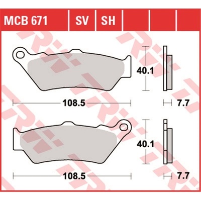 Přední brzdové destičky TRW / Lucas CF Moto 650 NK 2014 - směs SV