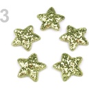 Vánoční hvězda Ø35mm s flitry zelená travní sv. 10 ks