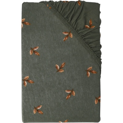 LIVARNO home Žerzejové napínací prostěradlo listy/zelená 180-200x200 – Zboží Dáma