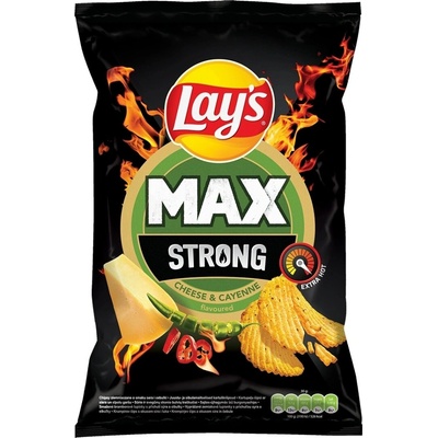 Chipsy Lay's Max Strong s příchutí sýra a pálivé papriky 120 g