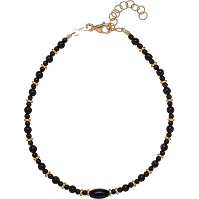 Alisia Pozlacený náramek s černým achátem AL4277-Oro