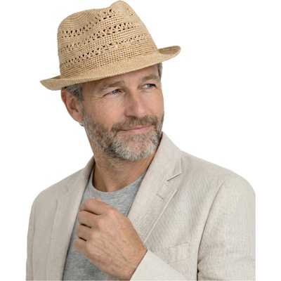 Fiebig Headwear since 1903 Trilby Raffia Crochet slaměný klobouk