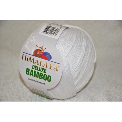 Himalaya Příze De lux bamboo 01 bílá