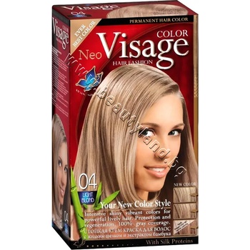 Боя за коса Visage Fashion Permanent Hair Color, 04 Light Blond, p/n VI-206004 - Трайна крем-боя за коса, светло руса (VI-206004)