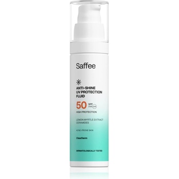 Saffee ClearDerm Anti-shine UV Protection Fluid SPF 50 защитен флуид за мазна кожа склонна към акне SPF 50 50ml