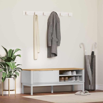 vidaXL Лавица за коридор FLORO Бяло 115 x 40 x 45 см Солиден бор (42011244)