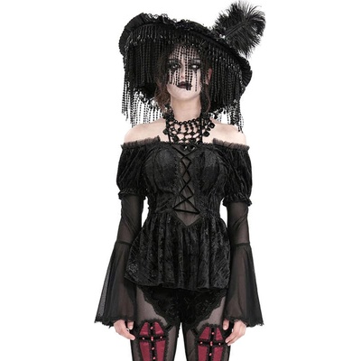 Devil fashion дамска тениска с дълъг ръкав (блуза) DEVIL FASHION - Black Gothic Vintage Sexy - ETT038