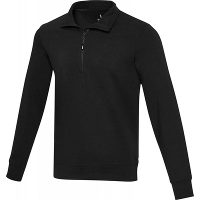 Unisex recyklovaný sveter Aware na štvrť zips Tin čierna
