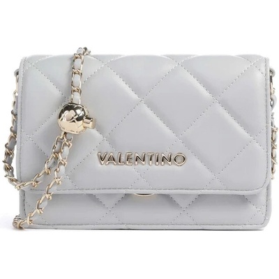 Valentino Bags Ocarina prošívaná crossbody kabelka modro šedá perla