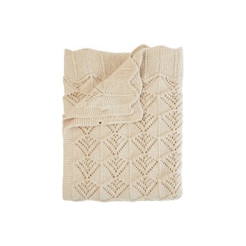 BIBS pletená vlnkovaná deka z BIO bavlny Ivory