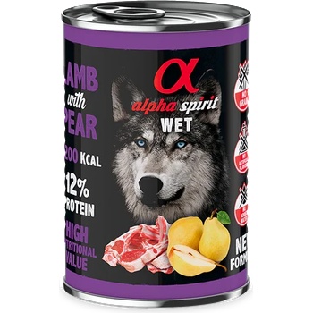 Alpha Spirit Lamb with Pear - Пълноценна мокра храна с агнешко и круша за кучета 400 г