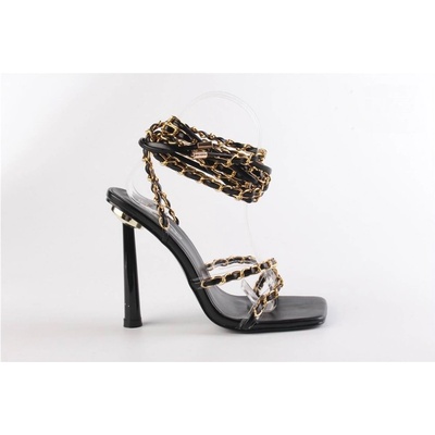 No Doubt Сандали No Doubt Women's Strappy Chain Detail Flat Sandal - Black