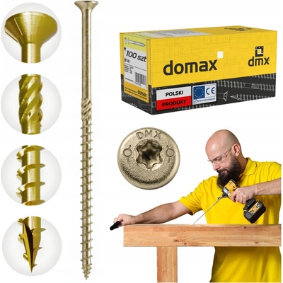Konstrukční tesařský vrut 6x180mm TORX T30 Zn zápustná hlava, bal 100ks