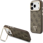 GUESS Калъф за iPhone 17 Pro Max - Hardcase 4G Triangle Logo & Stand Camera MagSafe (GUHMP18XPCS4GPTW) - Guess - Кафяв