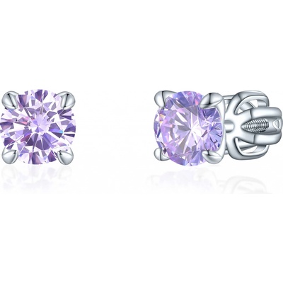 Olivie stříbrné náušnice PIPPI PURPLE 7955
