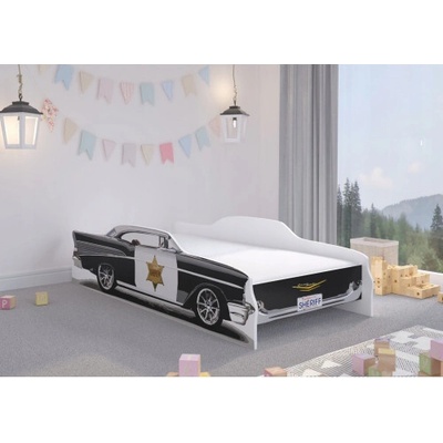 Wooden Toys Šerif + matrac bielo čierna
