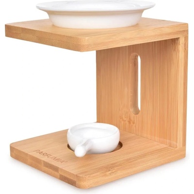 Veyra Keramická aroma lampa 12,3 cm biela drevo