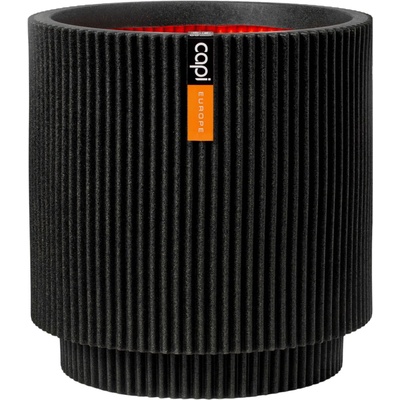 Capi Kvetináč Cylinder Groove 44 x 46 cm - black