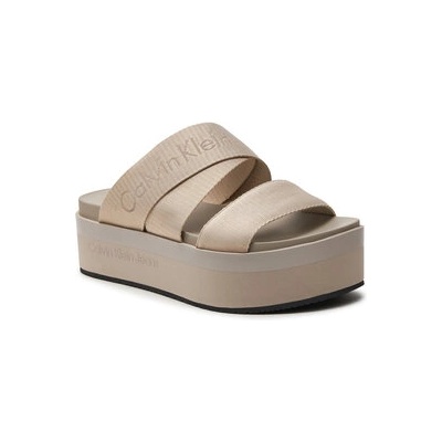 Calvin Klein Jeans Чехли Flatform Sandal Webbing In Mr YW0YW01361 Бежов (Flatform Sandal Webbing In Mr YW0YW01361)