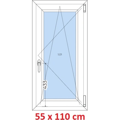 Soft Plastové okno 550 x 1100 mm otevíravé a sklopné Bílá