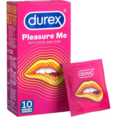 Durex Pleasure Me - оребрено-точково презервативи (10 бр. )