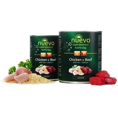 nuevo Dog Junior Chicken and Beef - с пилешко месо, говеждо месо, за кучета от 1 до 12 месеца 800гр