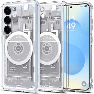 Spigen Удароустойчив кейс с MagSafe за Samsung Galaxy S25 от Spigen Ultra Hybrid - Zero One White (8809971238359)