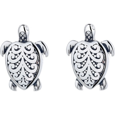 DELIS Сребърни обеци, jw805, модел костенурка, с родиево покритие (jw805)