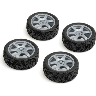 CARTEN nalepené Rally gumy 26 mm na strieborných 6 lúč. diskoch 0 mm OFFset 4 ks