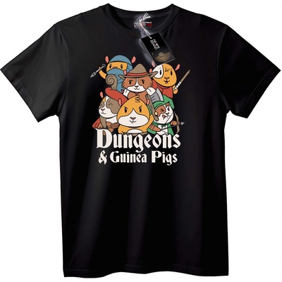 NOONEBRAND Тениска Dungeons & Морски свинчета - 2XL, Black