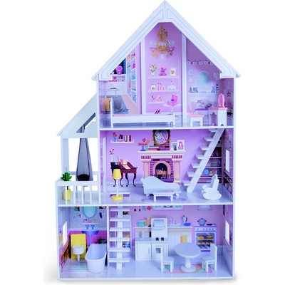 Moni Toys Дървена къща за кукли с обзавеждане Moni Toys - Cinderella, 4127 (107900)