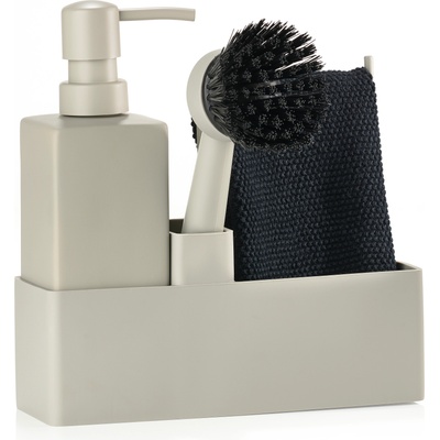 Zone Denmark Органайзер за аксесоари за мивка Zone бежовосив 4 части (15240)