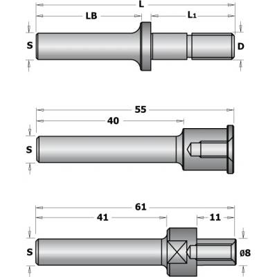 CMT Orange Tools CMT C924 Trn talířové frézy s podložkami - S=12, D=M8, L1=47