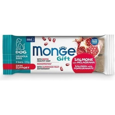 MONGE GIFT Dog Skin tyčinky s lososem a granátovým jablkem 120 g